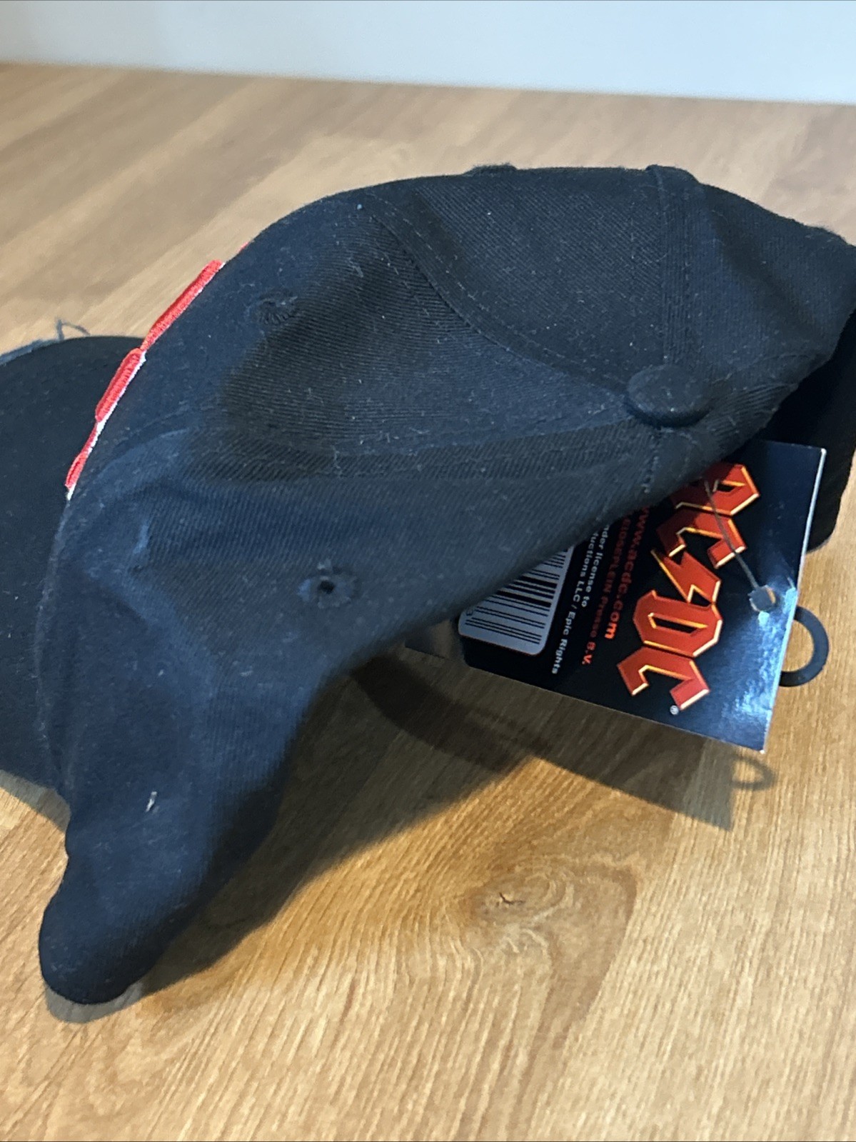 AC/DC Logo Distressed Adjustable Strapback Hat Black W Tags