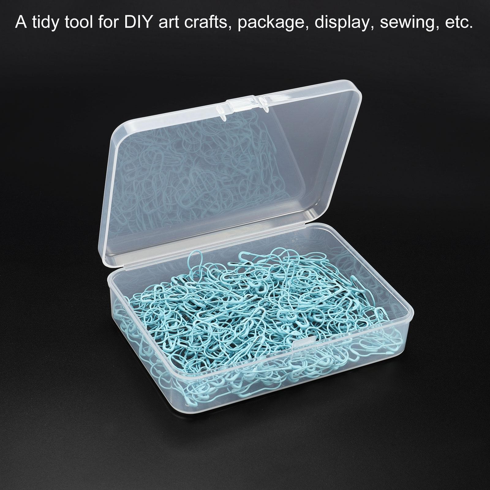 4pcs Clear Storage Container w Hinged Lid 115x85x28mm Plastic Rectangular Box