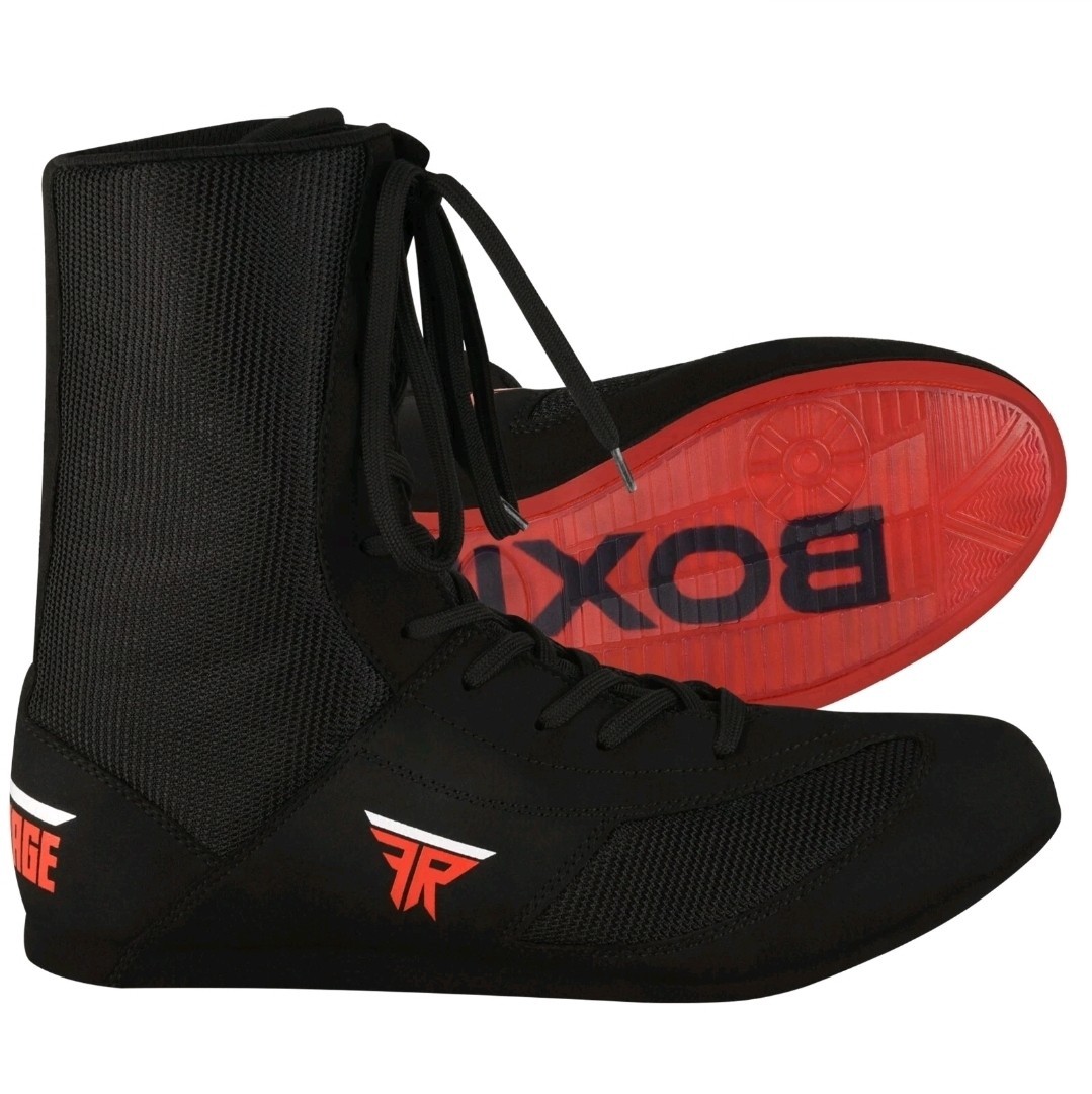 High-Top Boxing Shoes for Men & Women – Leather Mesh, Anti-Slip Sole Dominate