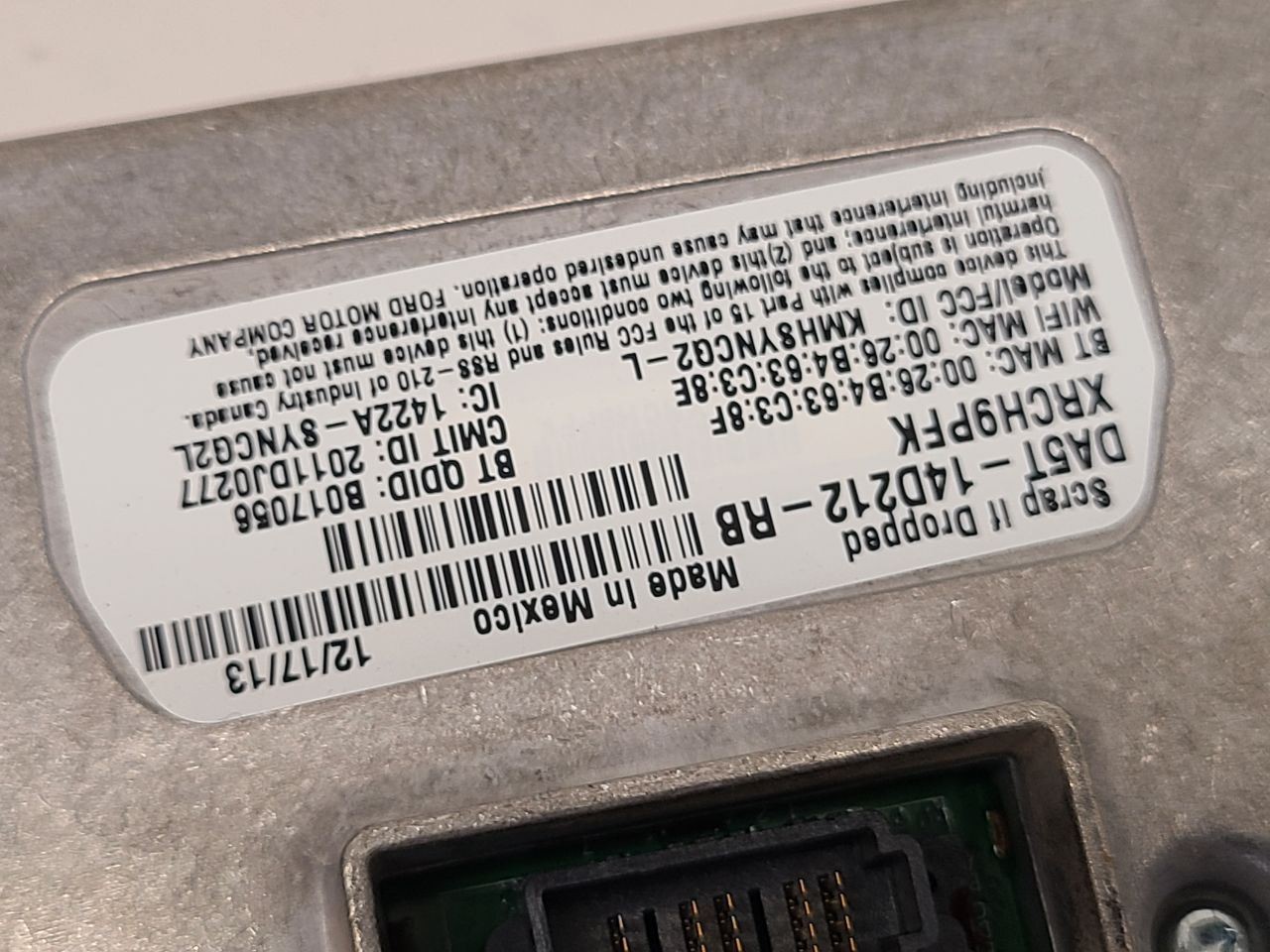 2014 - 2018 LINCOLN MKT Chassis ECM Communication Voice Recognition Module Sync