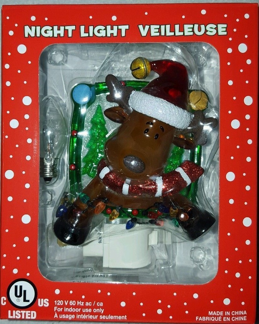 Reindeer 3D Night Light Veilluse with spare 7 watt bulb - NIP