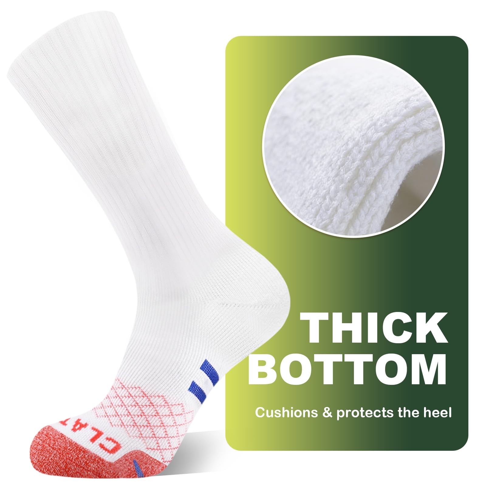 Merino Wool Thermal Socks for Men Women, Cushioned Anti Blister Performance S...