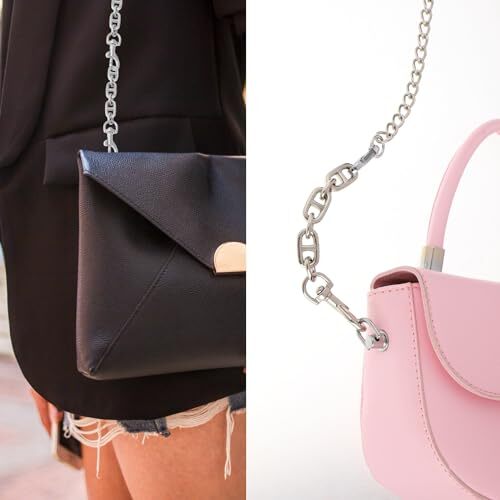 2 Pcs Silver Bag Extender Purse Strap Extender 4.7 Inch Strap Extender for