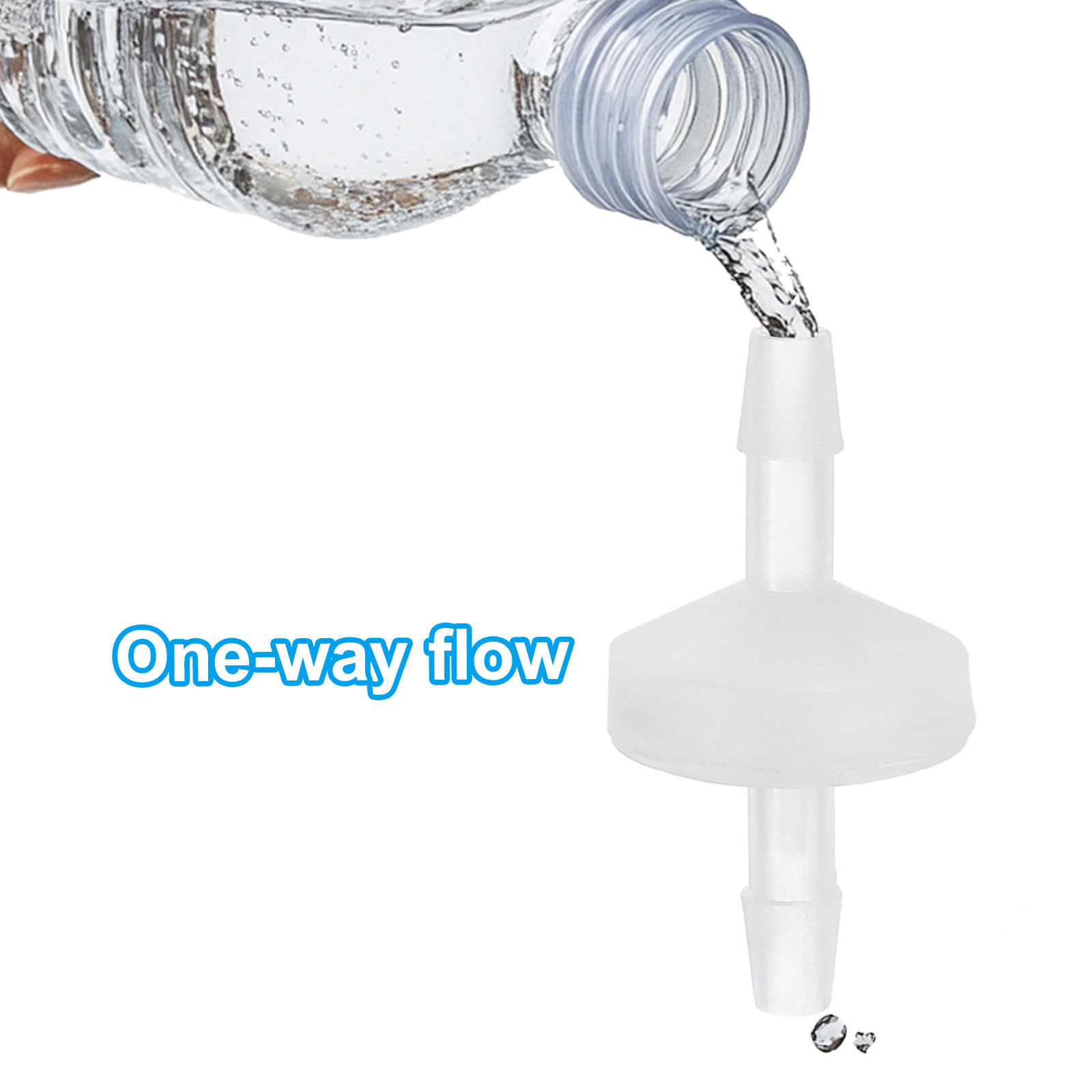 12 Pcs 5/32" Plastic One Way Inline Check Valve Barb Hose Non Return Translucent