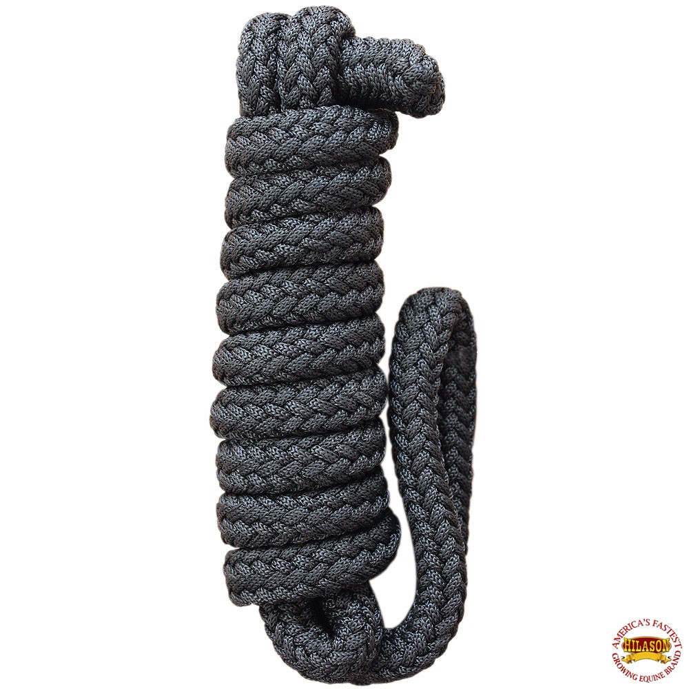 BH Hilason Horse Riding Poly Lead Rope Blue Tan 1" X 9 Ft.