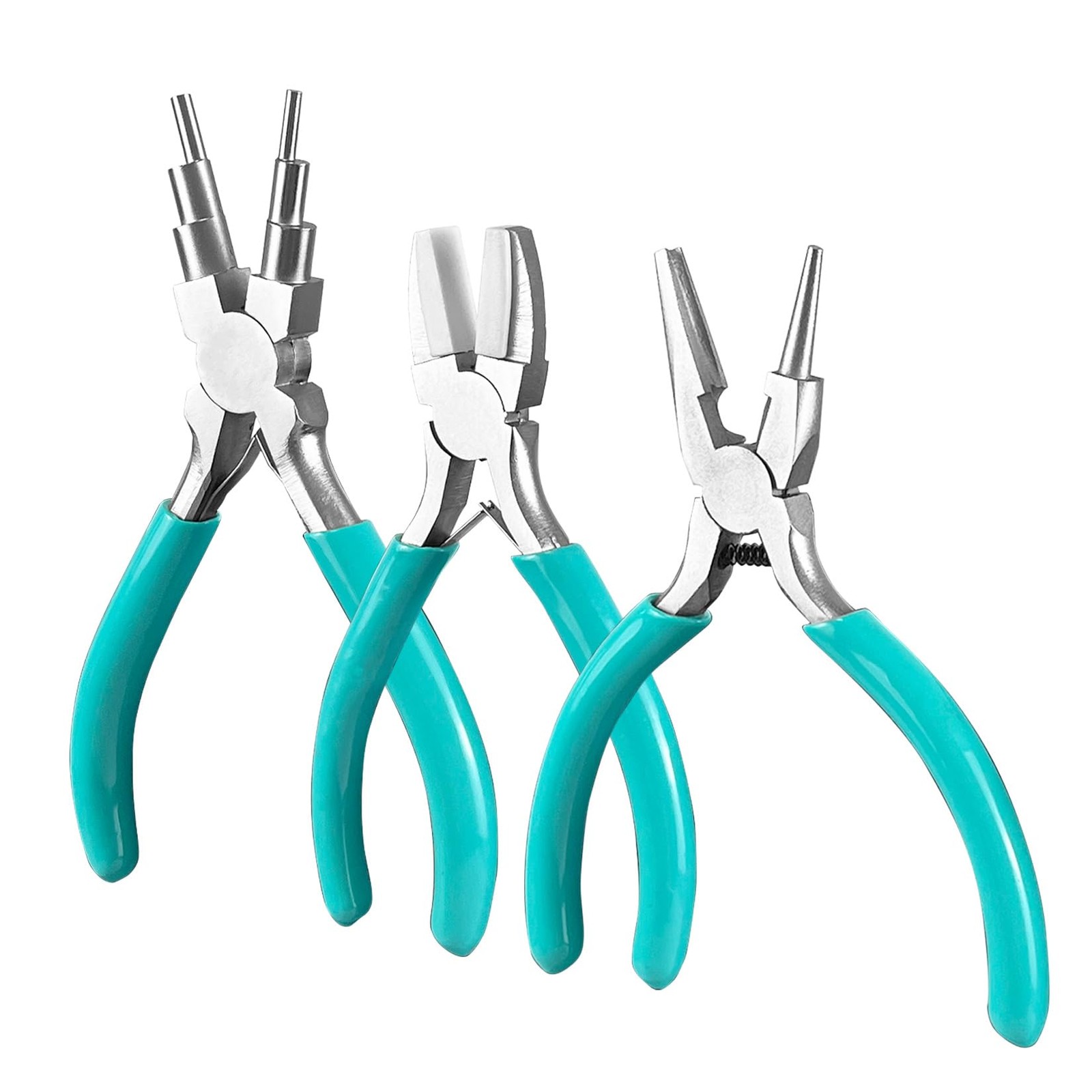 3-Piece jewelry pliers set includes a 6-in-1 bail making looping pliers, nylo...