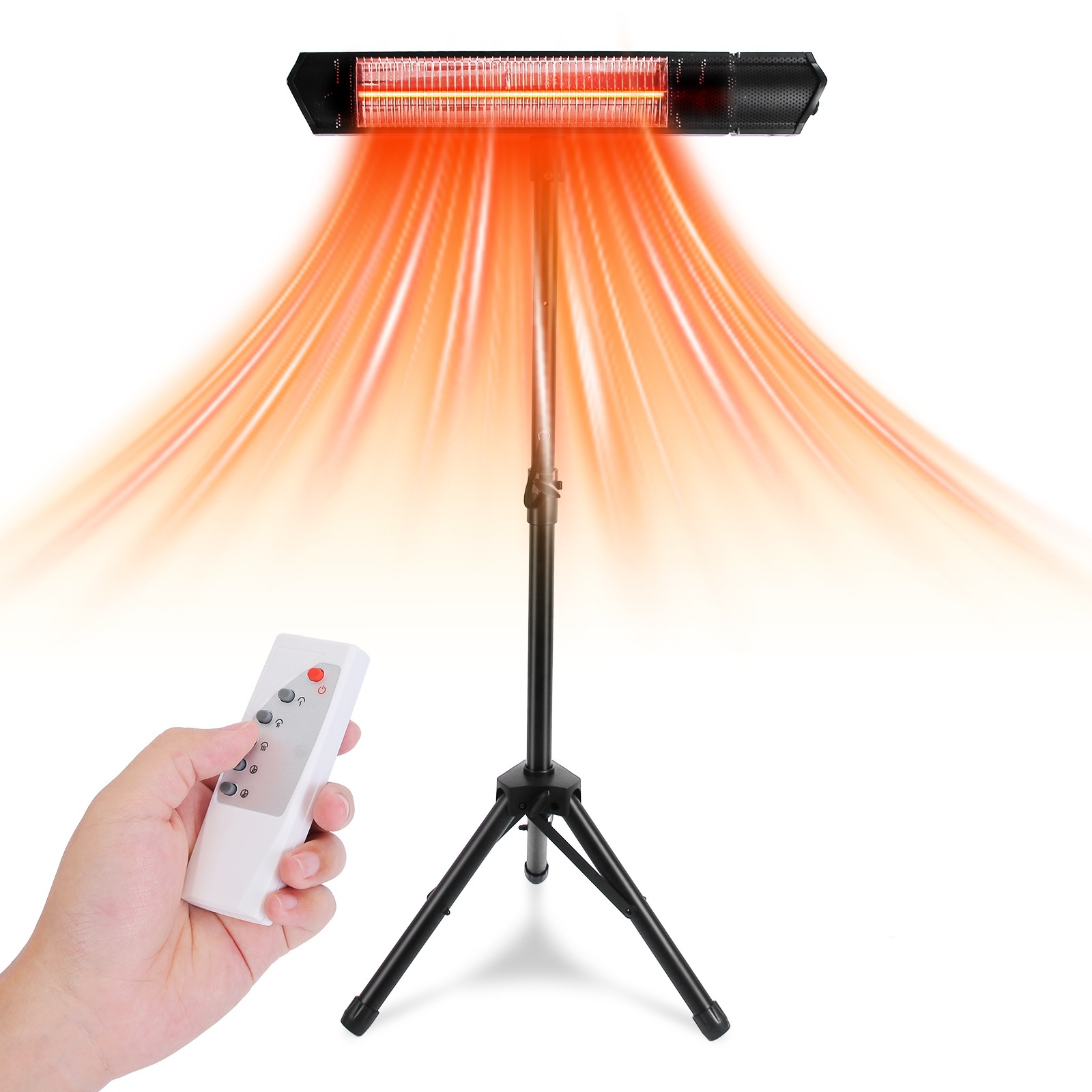 1500W Infrared Heater & Stand Winter Electric Office Bedroom Patio Heater Warmer