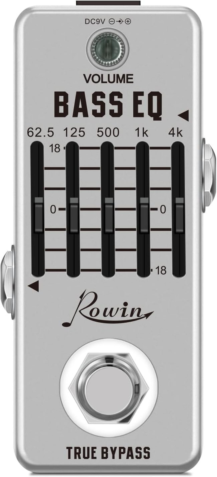 Rowin Bass Equalize Pedal 5 Band for Bass with True Bypass