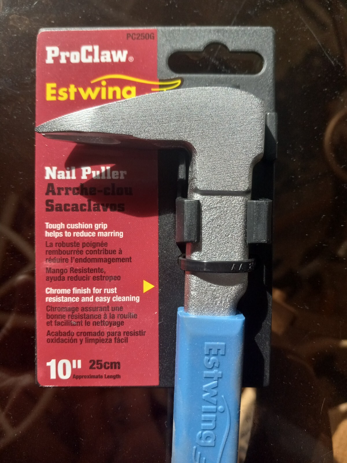 Estwing PC250G Pro Claw Nail Puller With Grip With Blue Cushion Grip 10 Inch