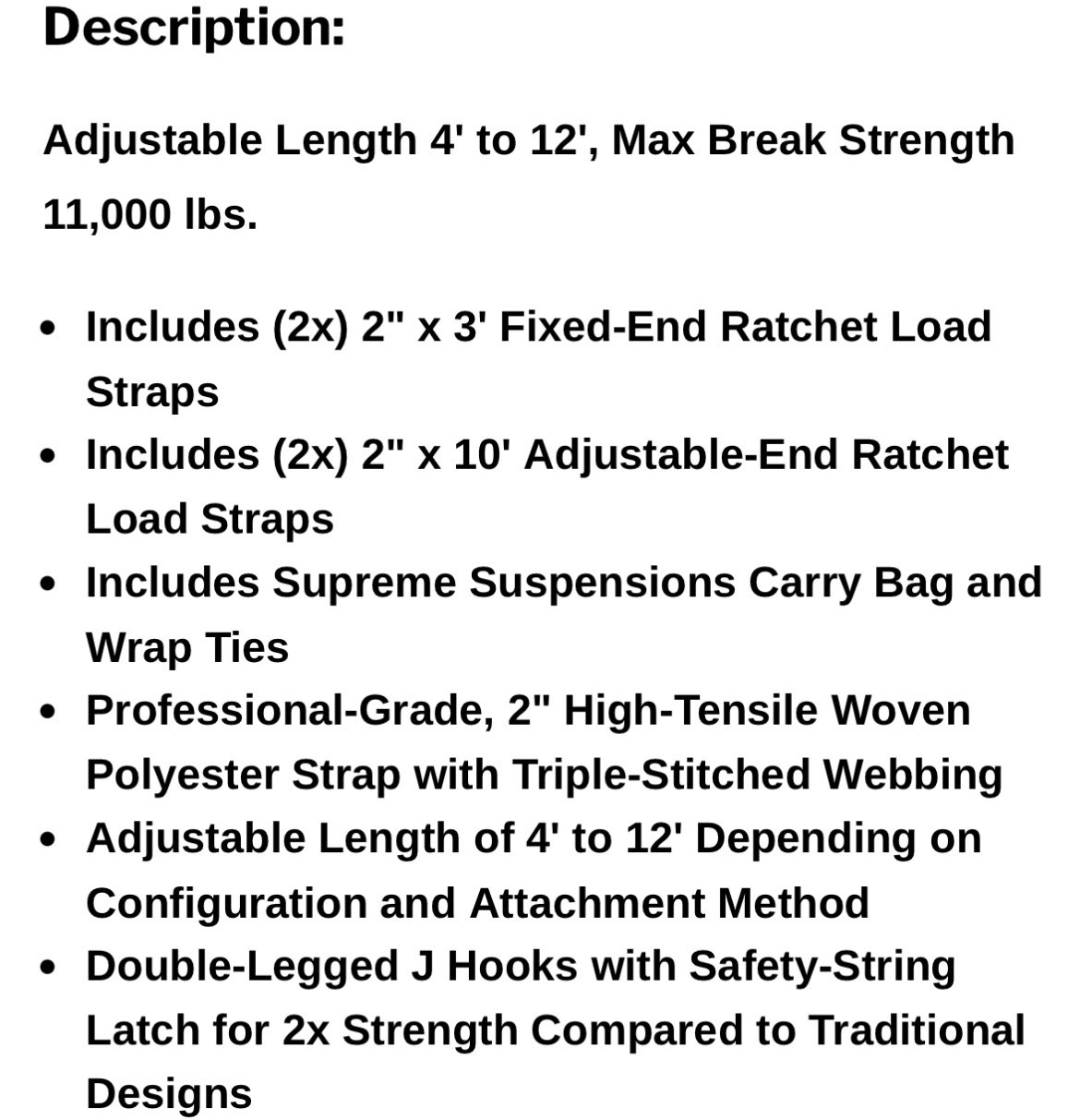 Heavy Duty Ratchet Straps 2 Pack W/ Carrying Case