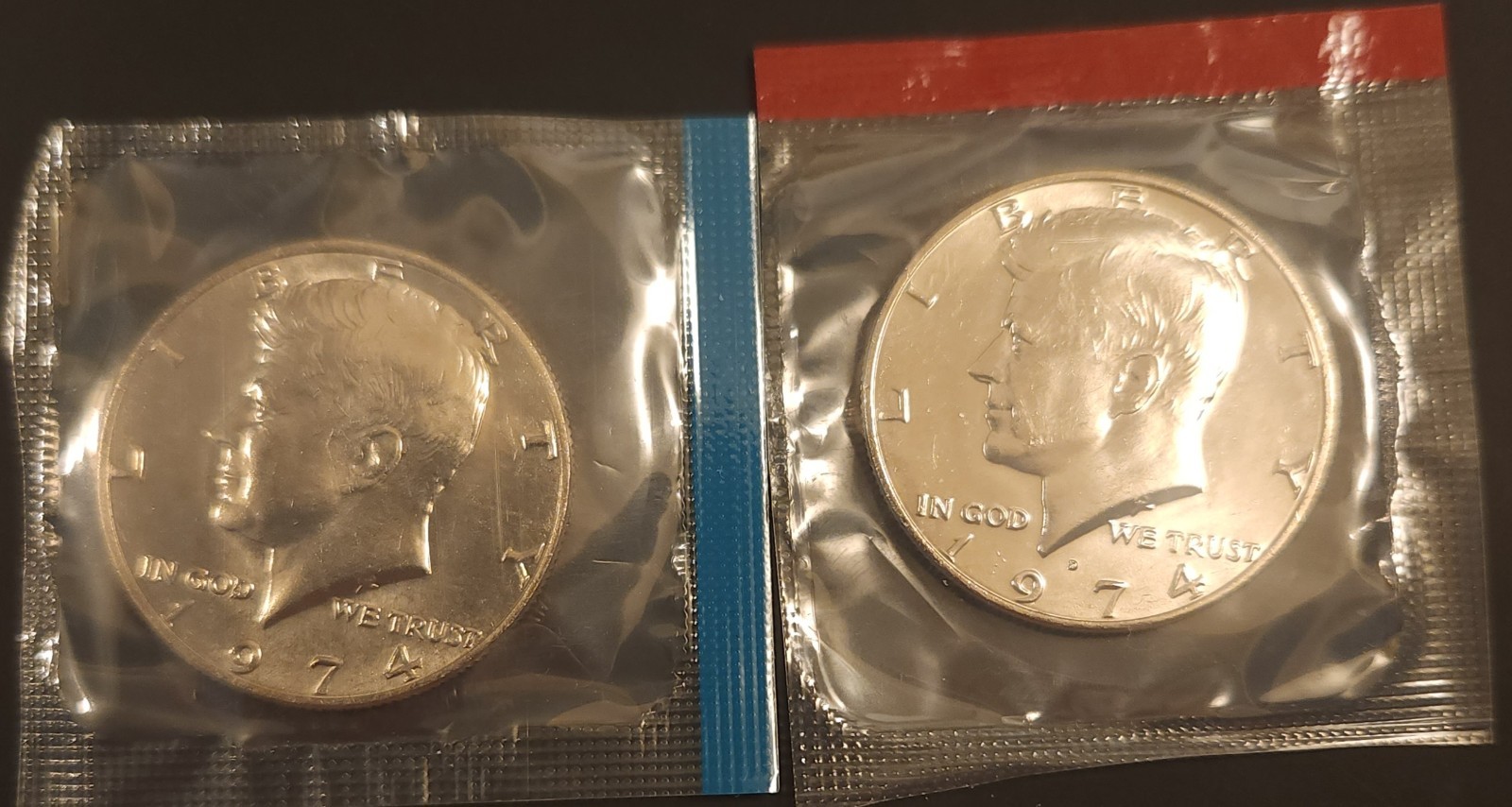 1974 P & D  Kennedy Half Dollar Set US Mint Cello  Free Shipping
