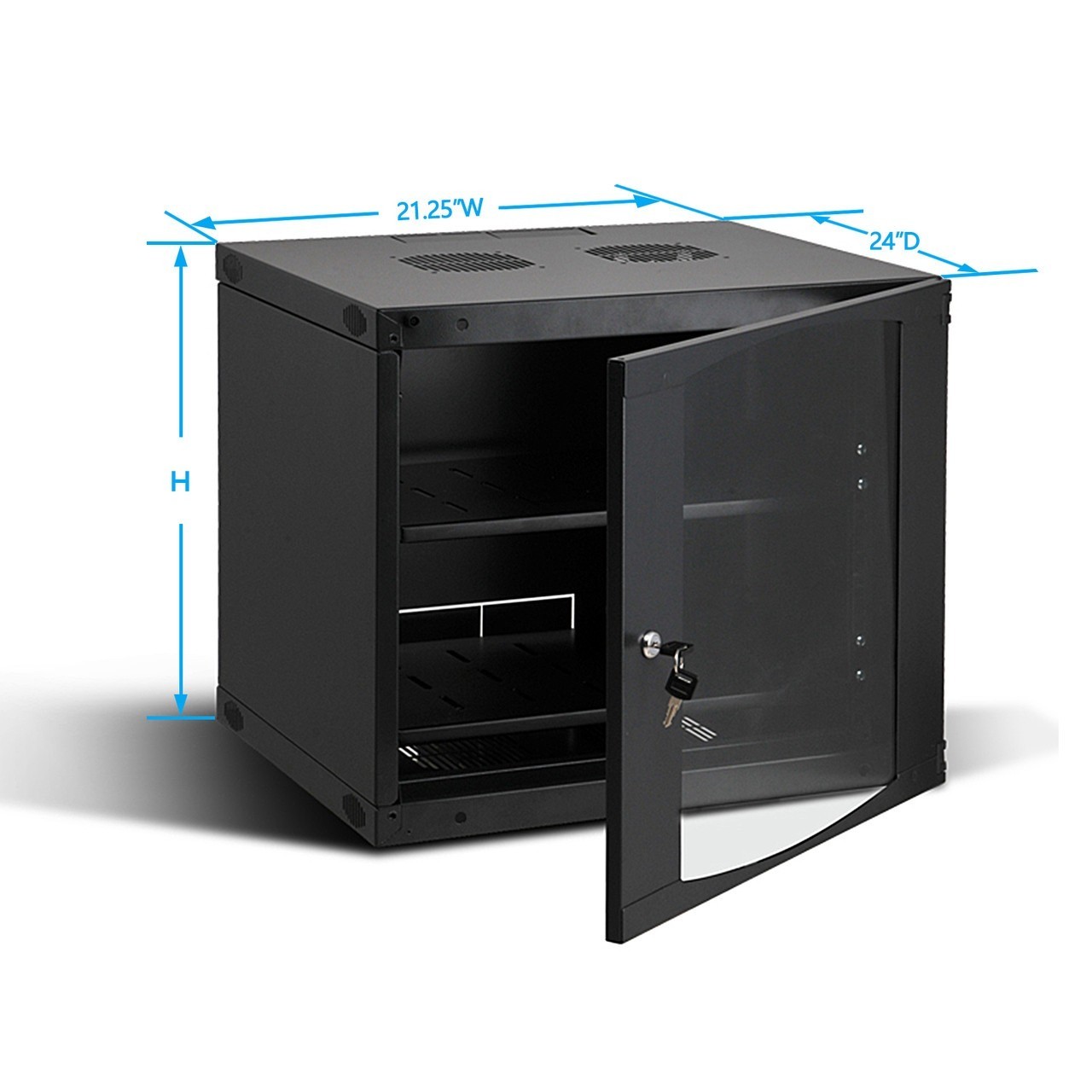 Raising Electronics 12U Wall Mount Network Server Cabinet Glass Door 600MM Deep