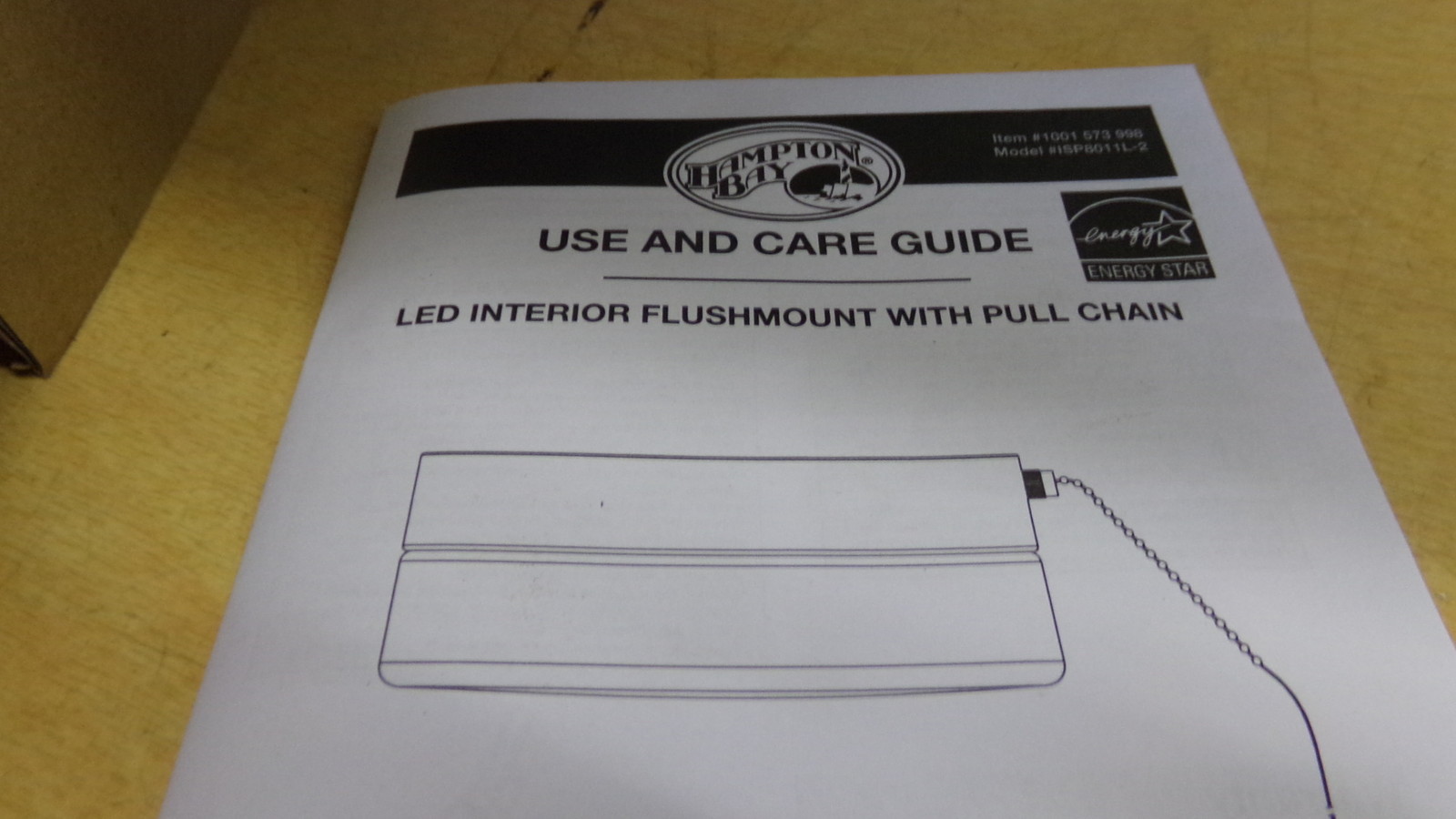 Hampton Bay 8 in. 60-Watt Equivalent Brushed Nickel LED with pull switch