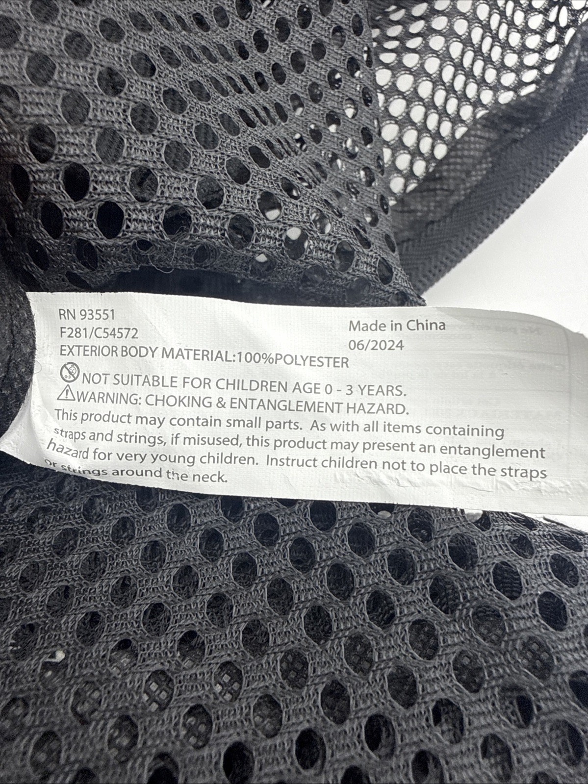 Summit Ridge Black Mesh Backpack