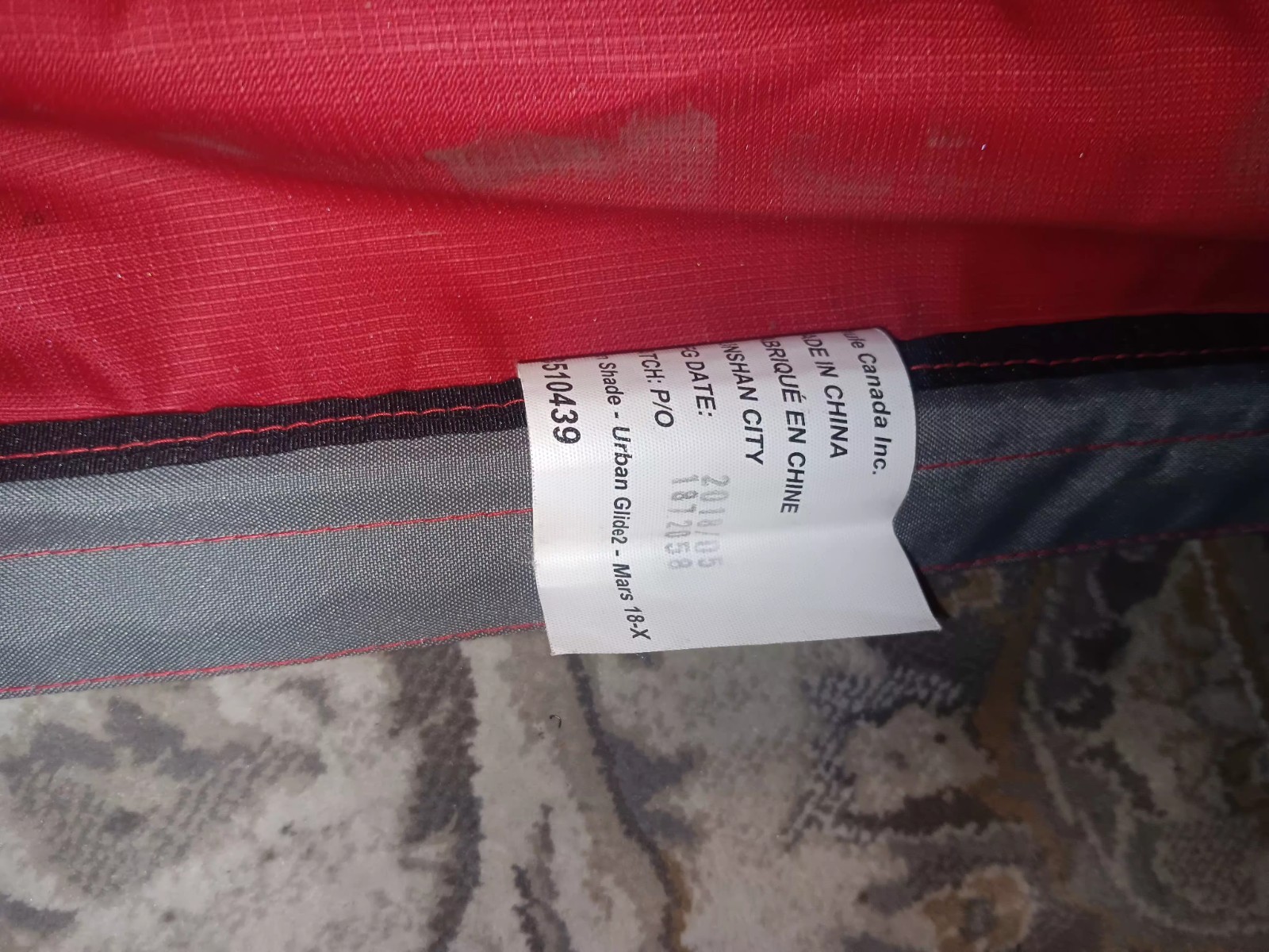 Thule Urban 2 Glide Canopy And Inserts Replacement MARS RED