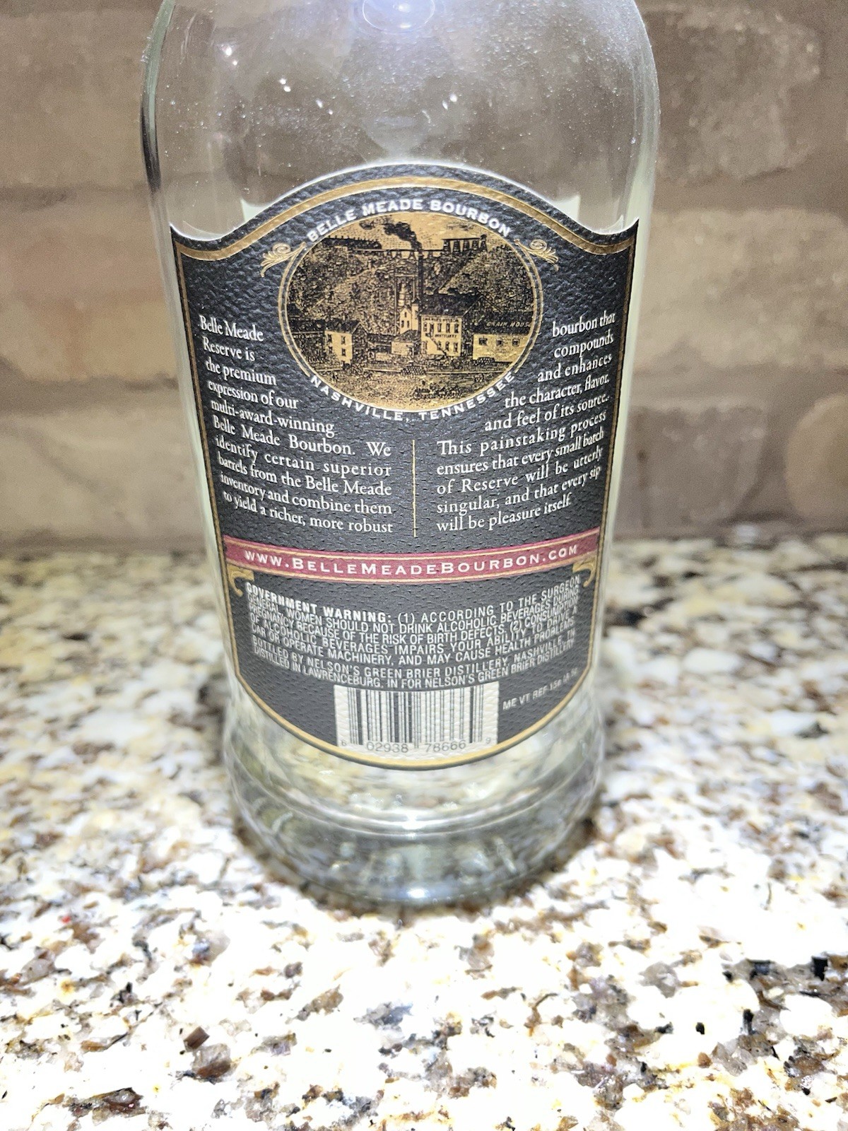 Belle Meade Reserve Bourbon Whiskey Cask Strength Barrel Proof EMPTY