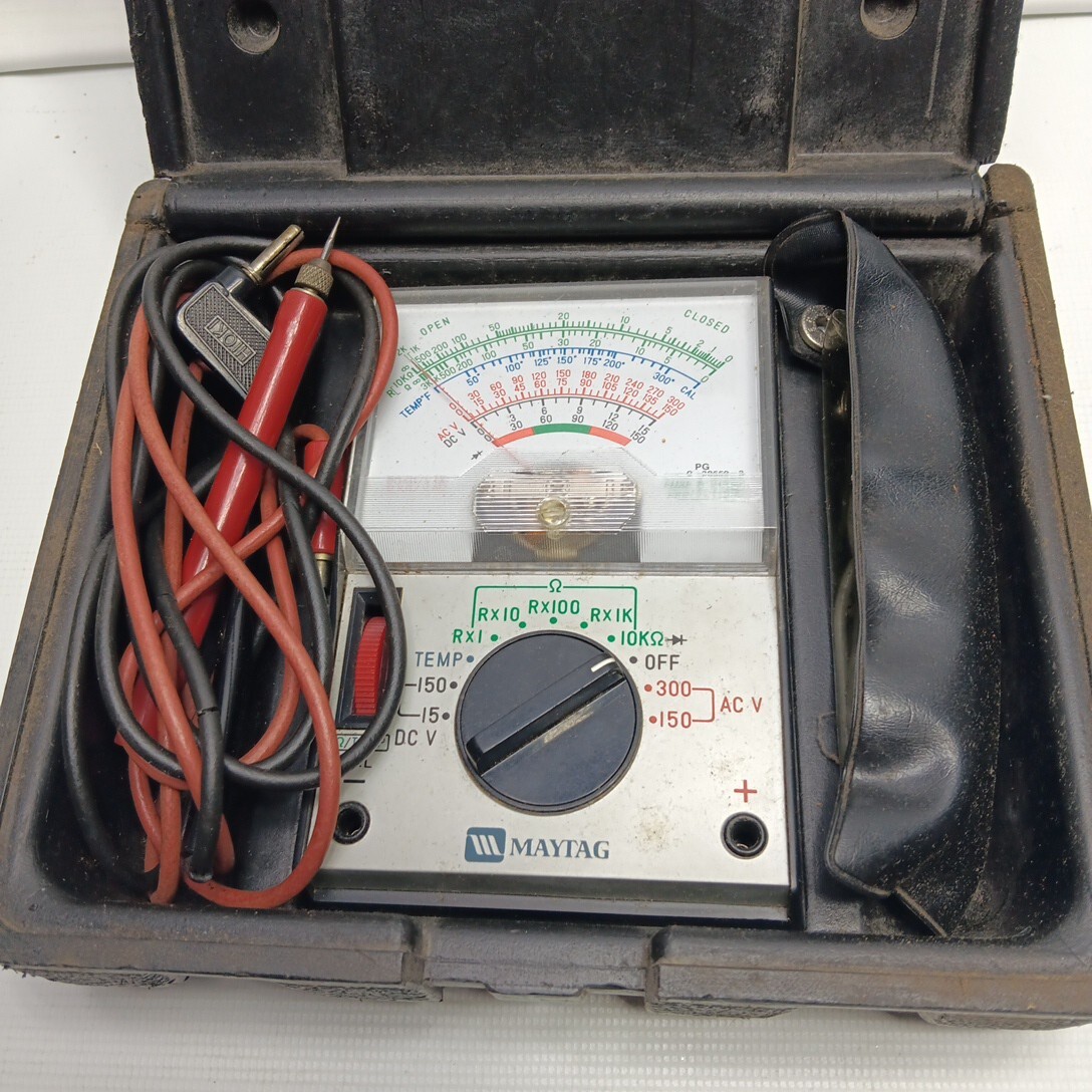 Volt-Watt Meter Current Electrical Tool Maytag No. 38559 W/case Japan Untested