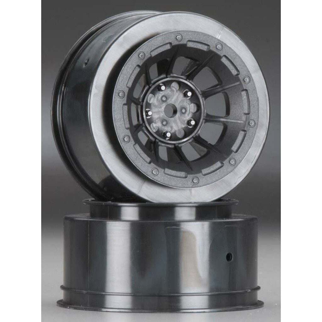 JConcepts 3350B Hazard Slash 2WD Front Wheels Black (2)