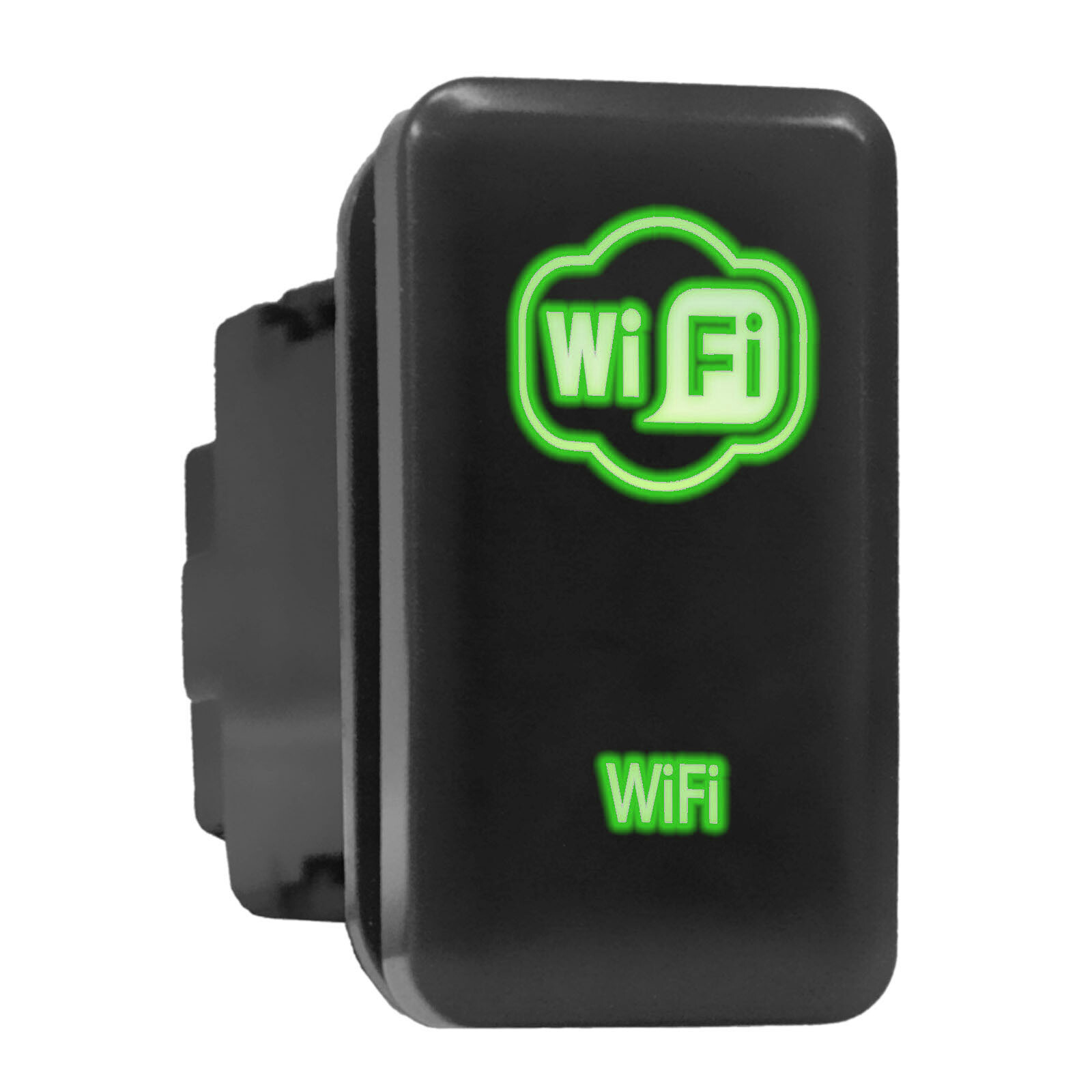 WIFI - LED Push Button Replacement for TOYOTA (1.54 x 0.83 in) Green