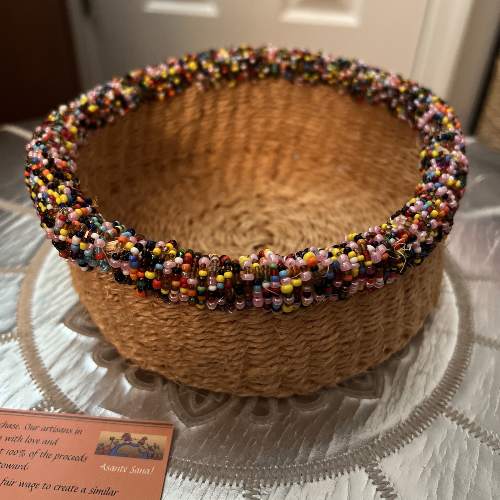 TANZANIA SCHOOL FOUNDATION BEADED BASKET