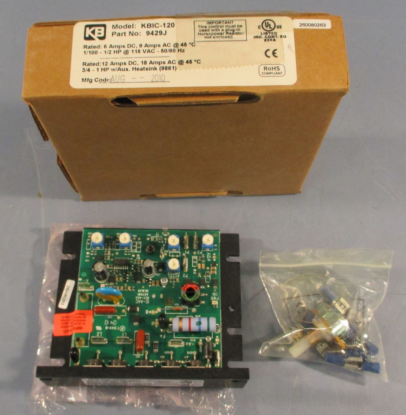 KB Electronics KBIC-120 Motor Speed Control 9429J 1/100-1/2HP @ 115VAC