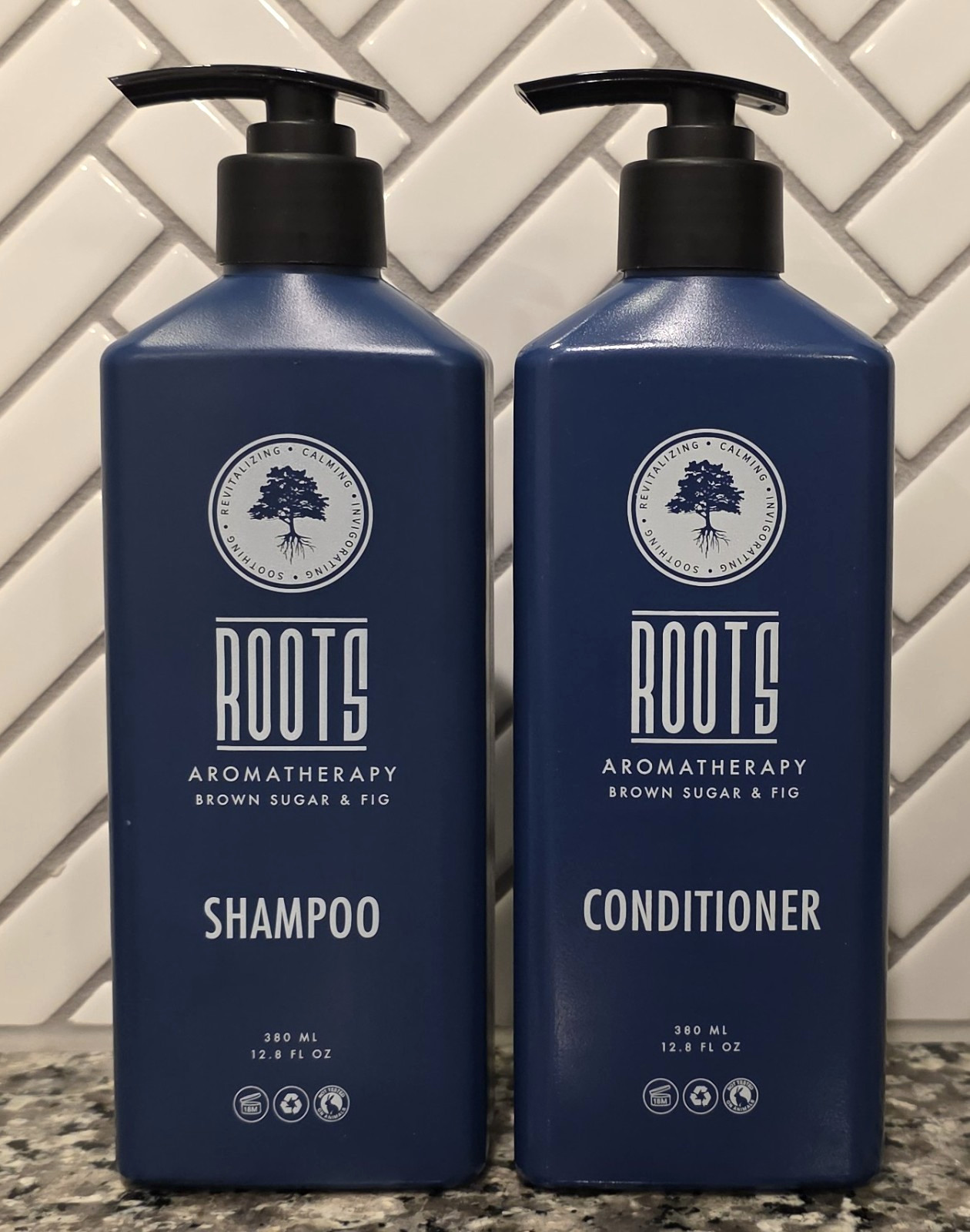 BUNDLE Roots Aromatherapy Brown Sugar & Fig Shampoo & Conditioner 12.8oz
