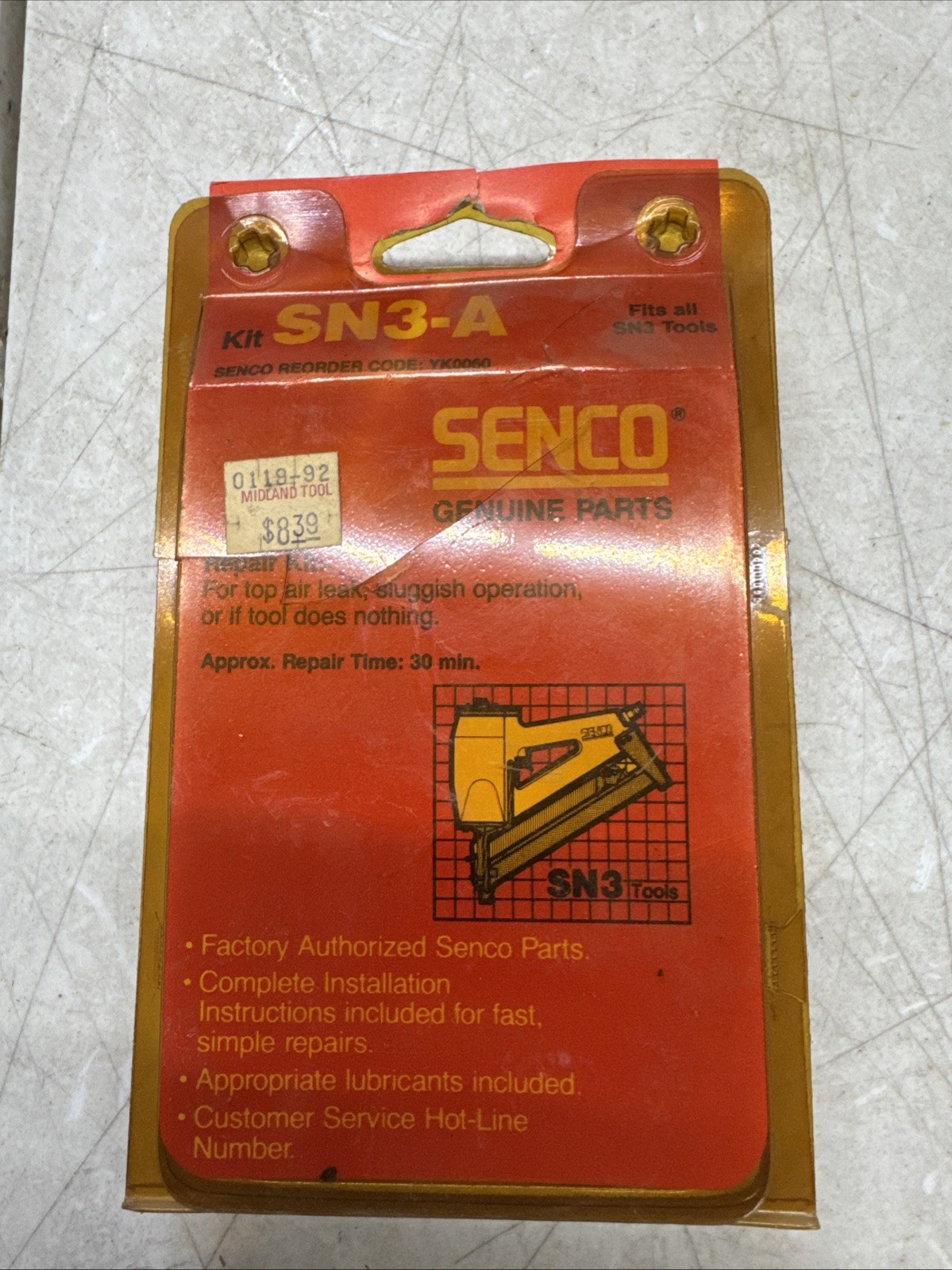 Senco NOS YK0060 fits SN3 FOR AIR leak or sluggish operation