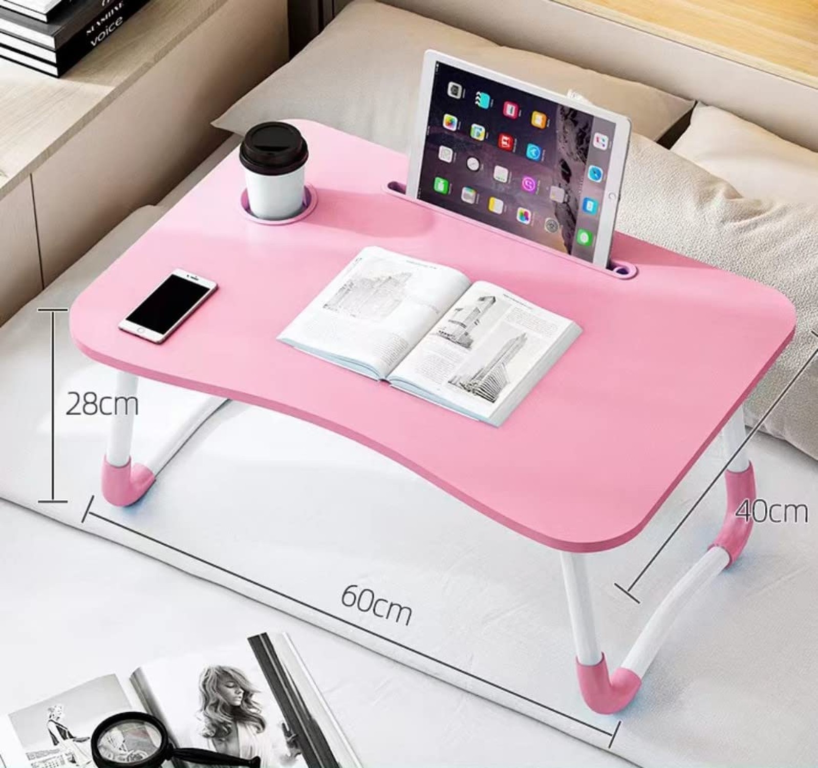 Laptop Bed Table, Foldable Laptop Desk Bed Tray with Storage Drawer, Lap Desk...