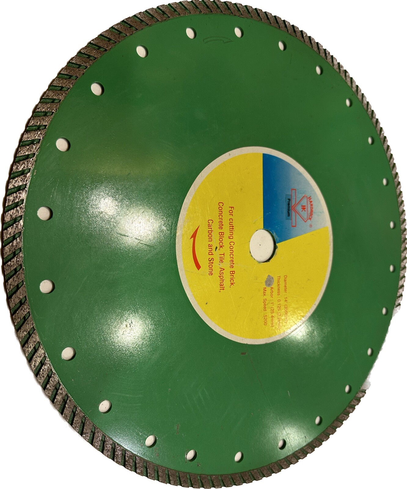14" Premium Multi-Purpose Turbo Blade For Cutting Concrete, Bricks, Stone,