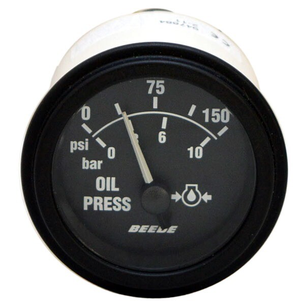 Beede Boat Oil Pressure Gauge 947884 | 2 Inch Black
