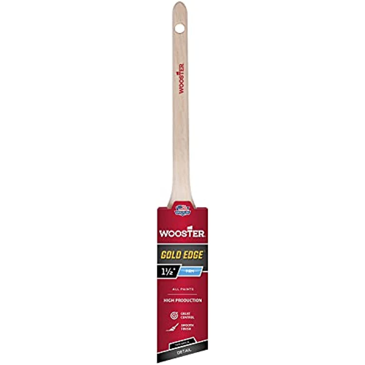 Wooster 5234-1 1/2 Series 5234 1-1/2" Gold Edge Thin Angle Brush, 1 1/2 Inch