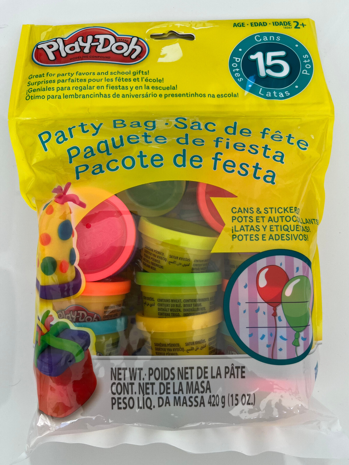 PLAY-DOH Party Bag - 15  One Ounce Cans of Modeling Compound