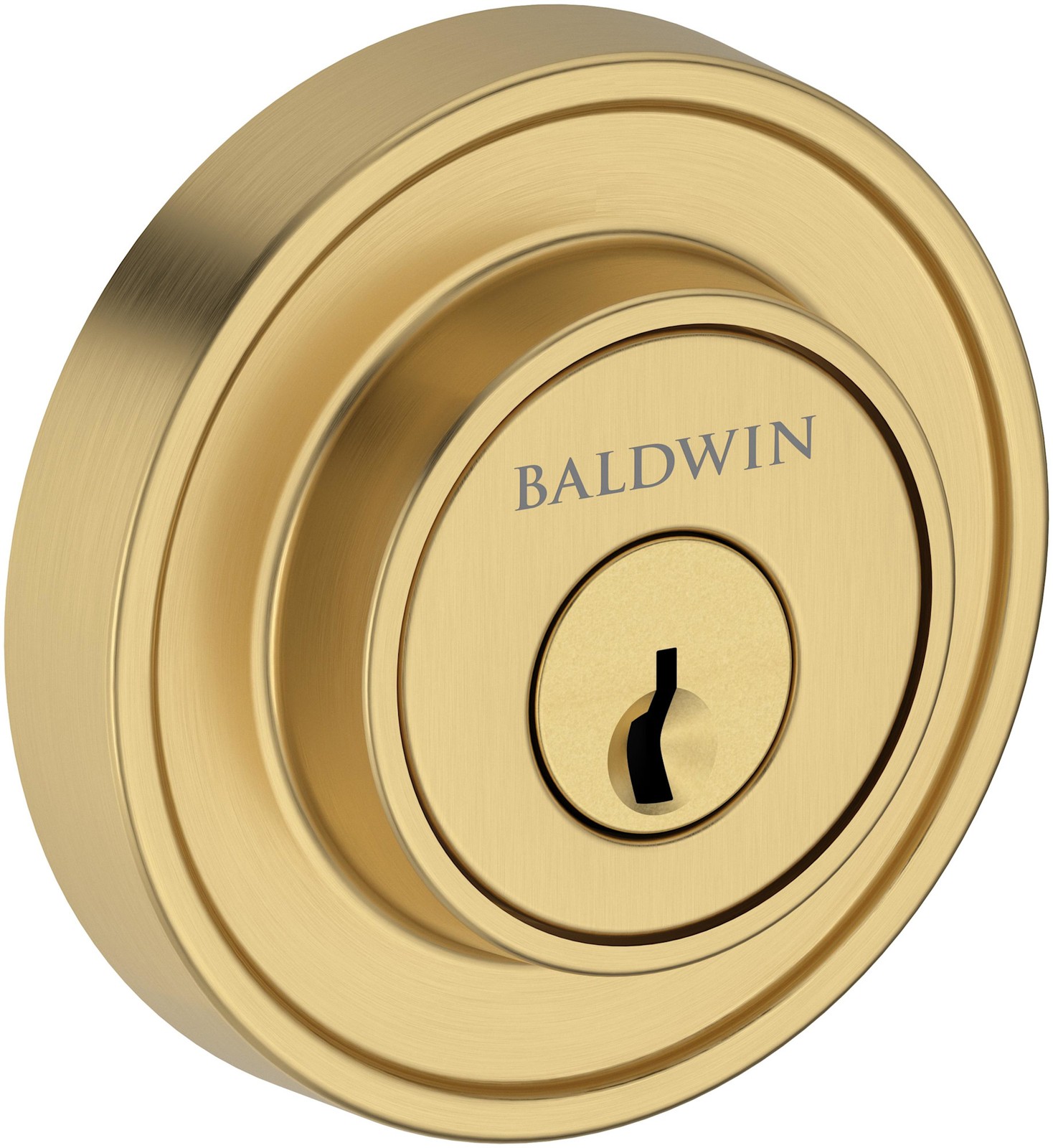 Baldwin SC.RRD Recessed Round Solid Brass Single Cylinder Keyed - Brass