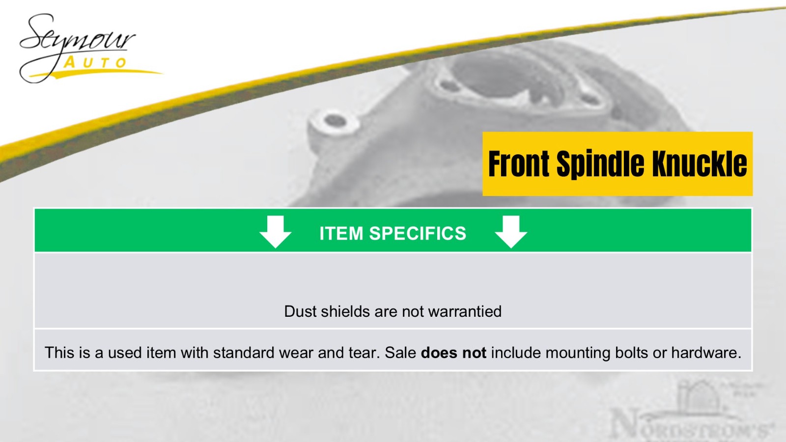 Driver Left LH Front Spindle/ Knuckle ABS Fits 2006-2012 14 SEDONA OEM
