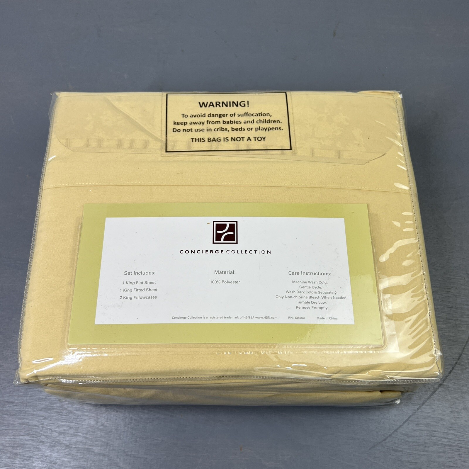 Concierge Collection 100% Polyester Sheet Set King Gold