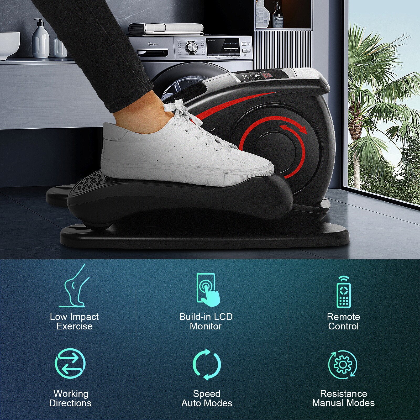 Ellipse Electric Elliptical Machine Under Desk Leg Exerciser for Home