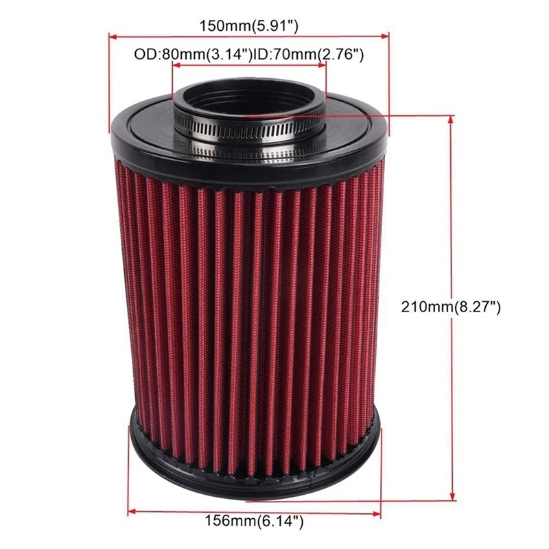70MM High Flow Car Air Filter E-2993 Cold Air Intake Air Filter for Ford Focus E