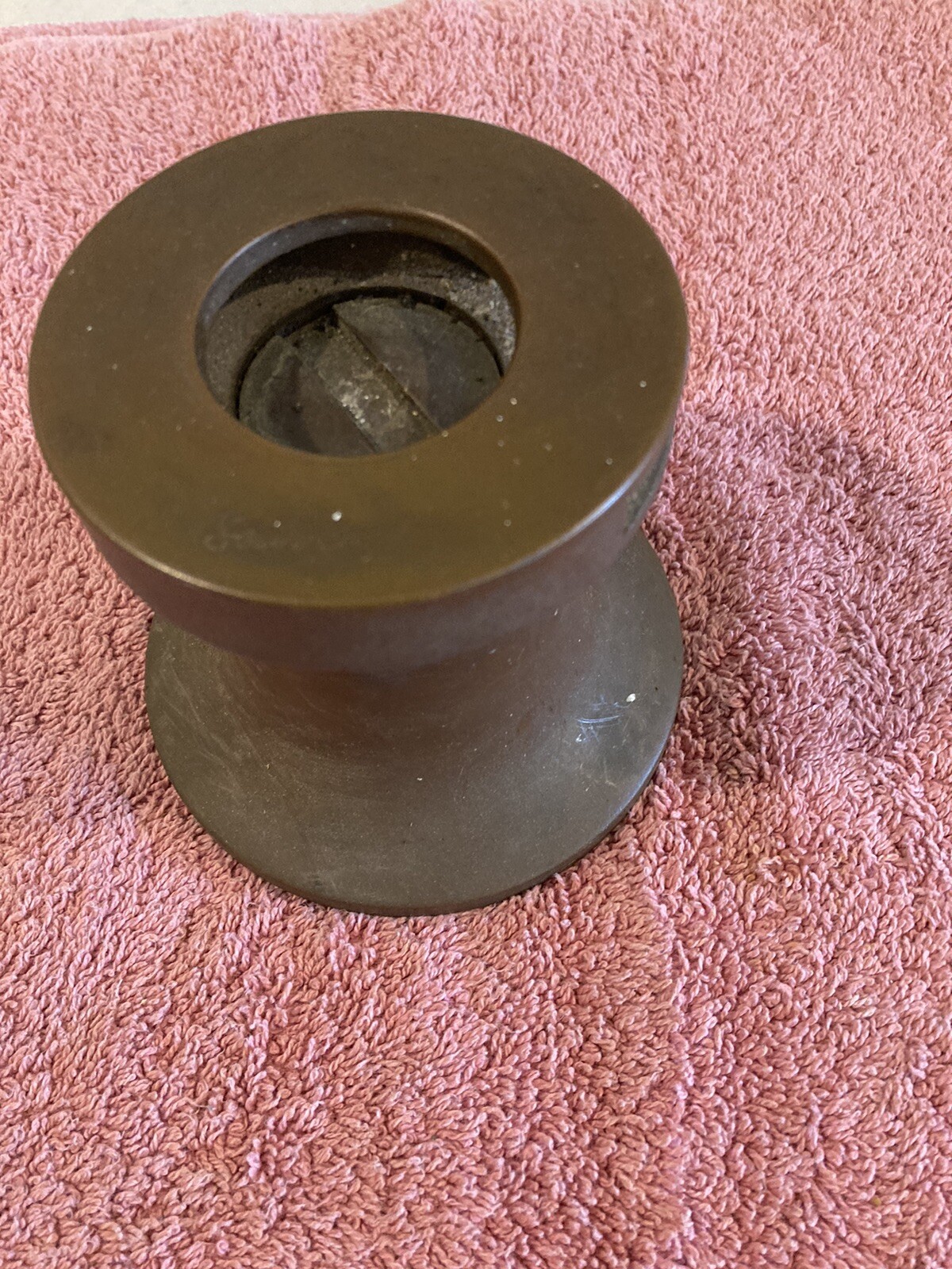 Vintage Bronze Sailboat Winch South Coast 3 1/2" tall Ratchet Nice