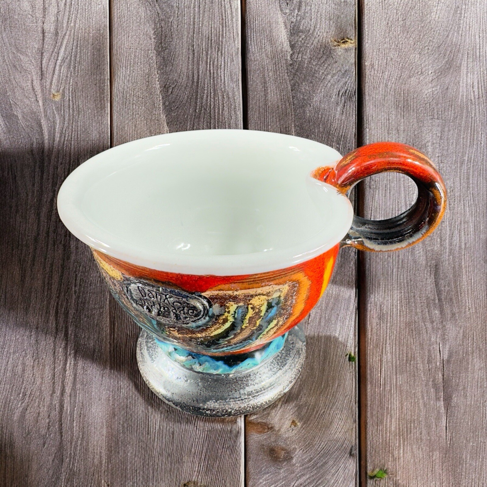 Danko Pottery Lava Glaze Textured Hand Made Small Pitcher Creamer Vintage