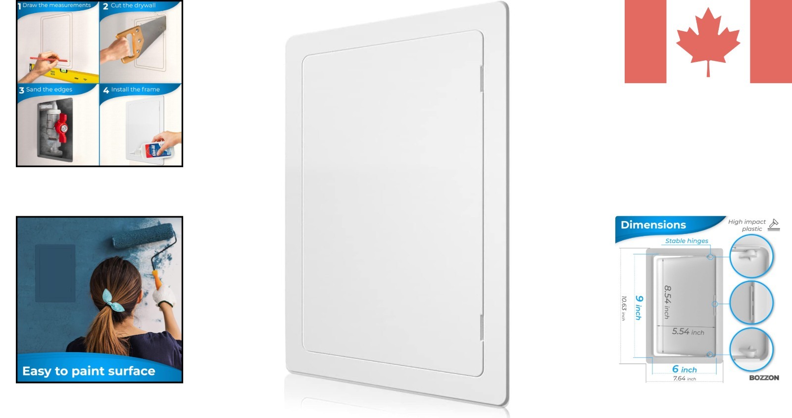 6 x 9 Inch Plastic Access Panel - Elegant Solution for Wall Concealment