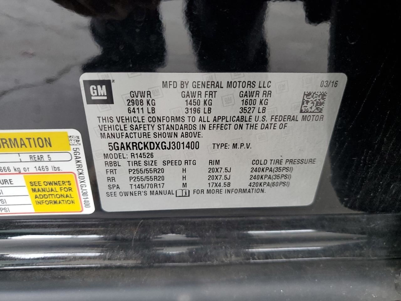 ENCLAVE 2016 Glove Box 4730499
