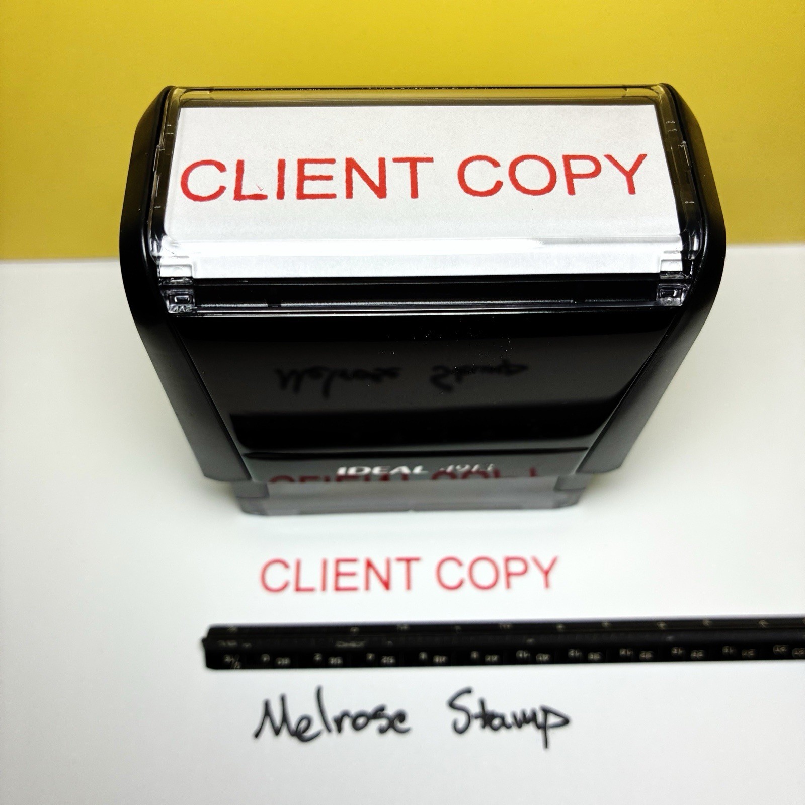 Client Copy Rubber Stamp Red Ink Self Inking Ideal 4913