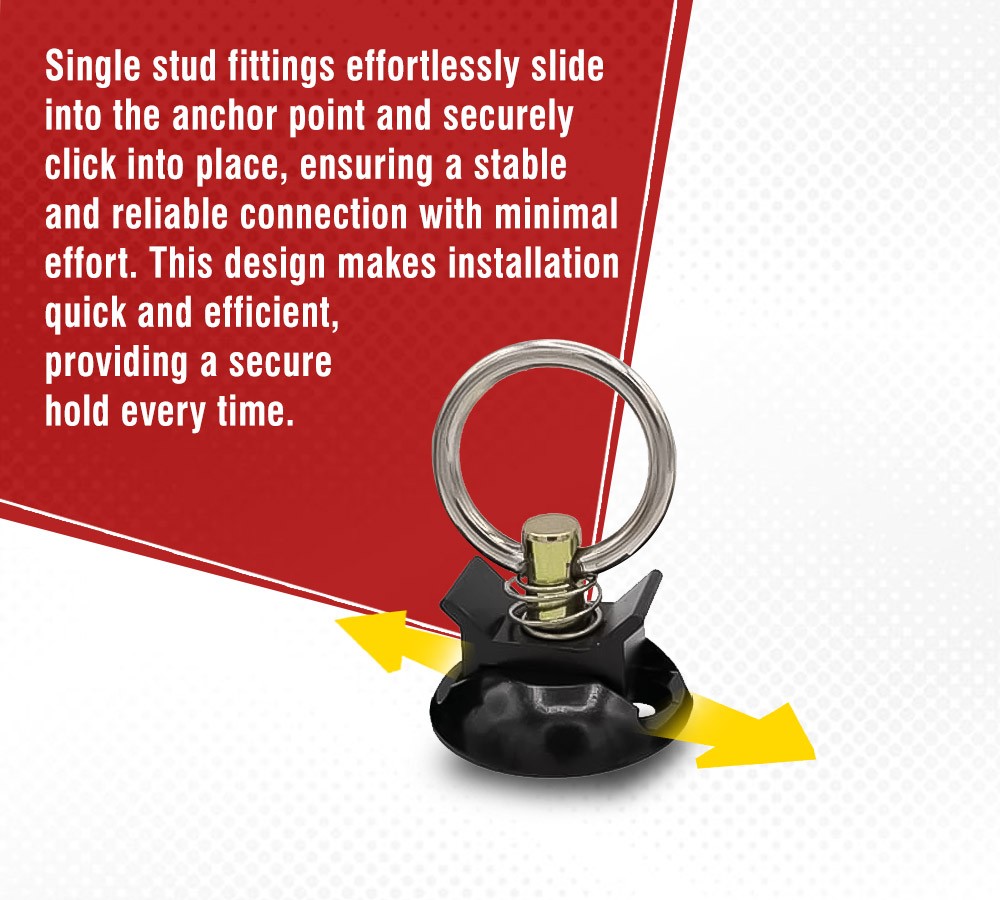 88 Pieces Black Tie Down Kit with 2" Round Anchor Point