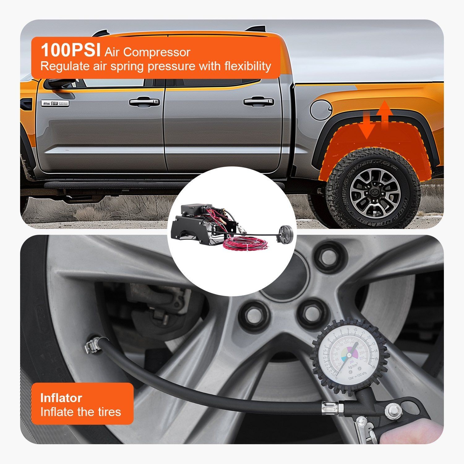 100PSI Air Ride Kit: Wireless App Control, Single Path