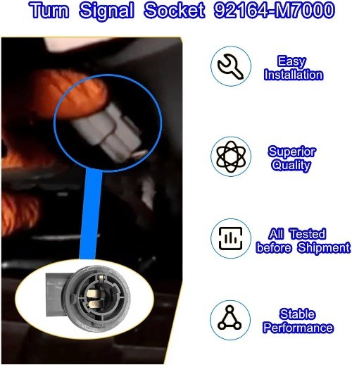 Turn Signal Socket, Fit for Forte 2019 2020 2021, Car Light Bulb Socket Replace