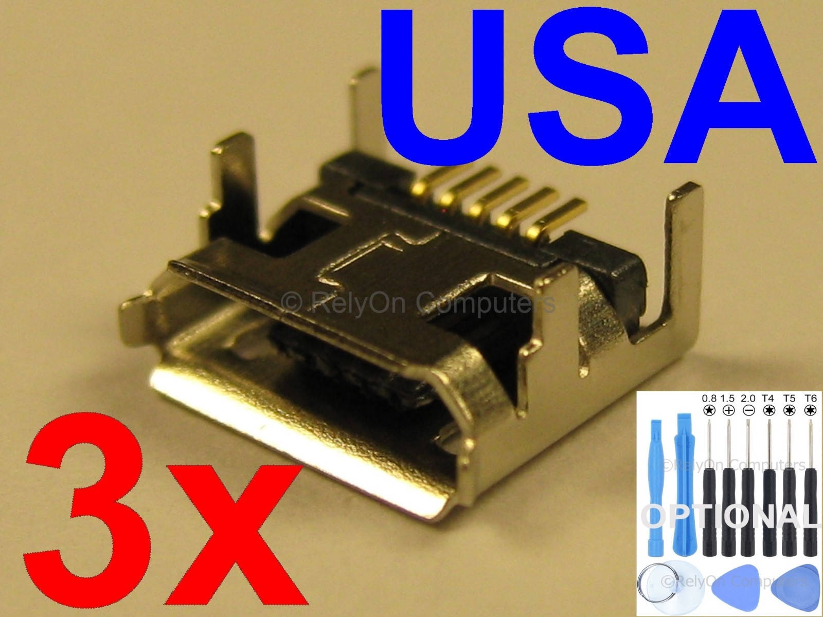 3x Lot of Micro USB Charging Port Sync for LENOVO THINKPAD 1838 10.1 Tablet USA