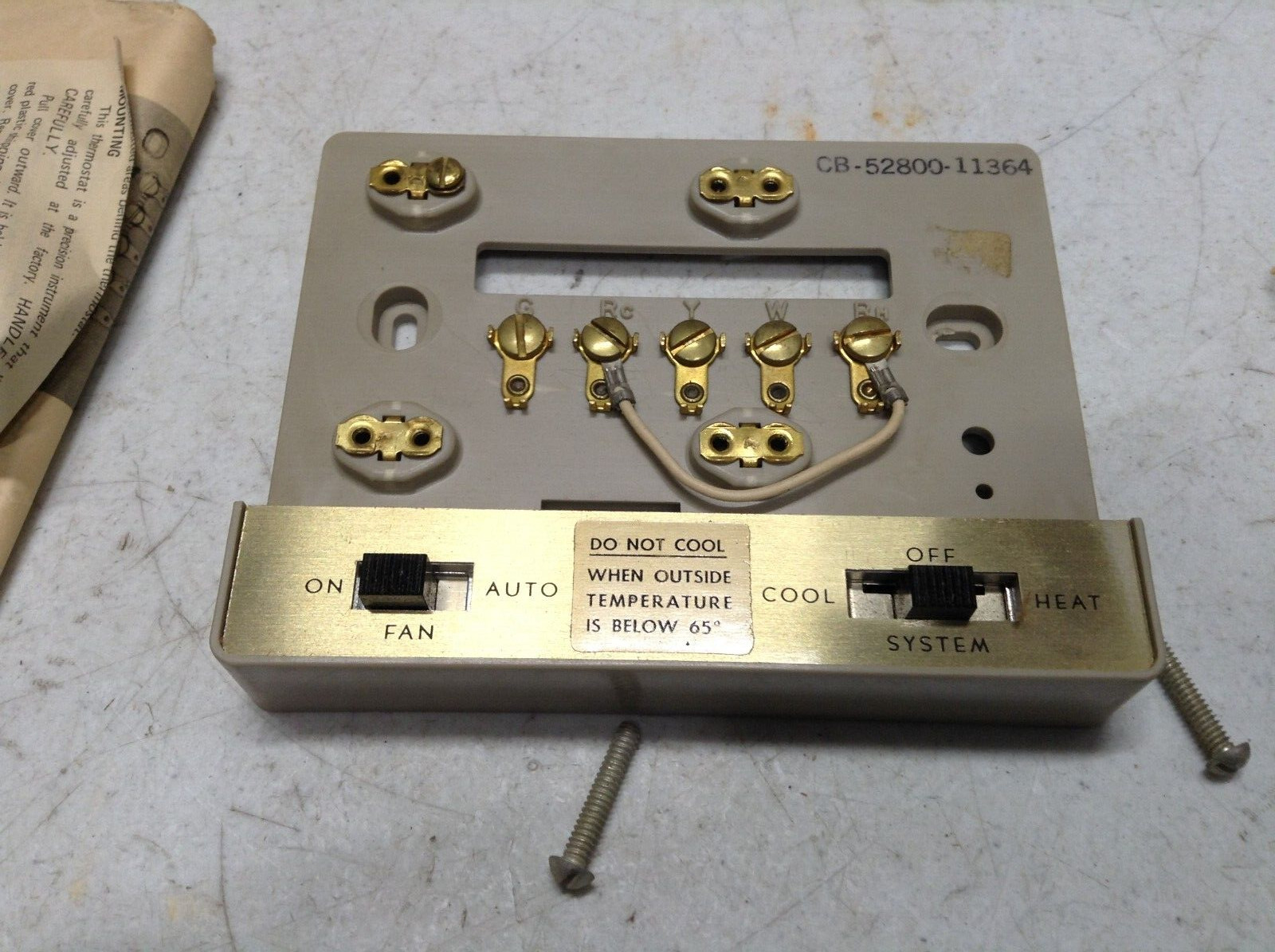 NEW Vintage American Standard Low Voltage Thermostat Base Model CB-52800