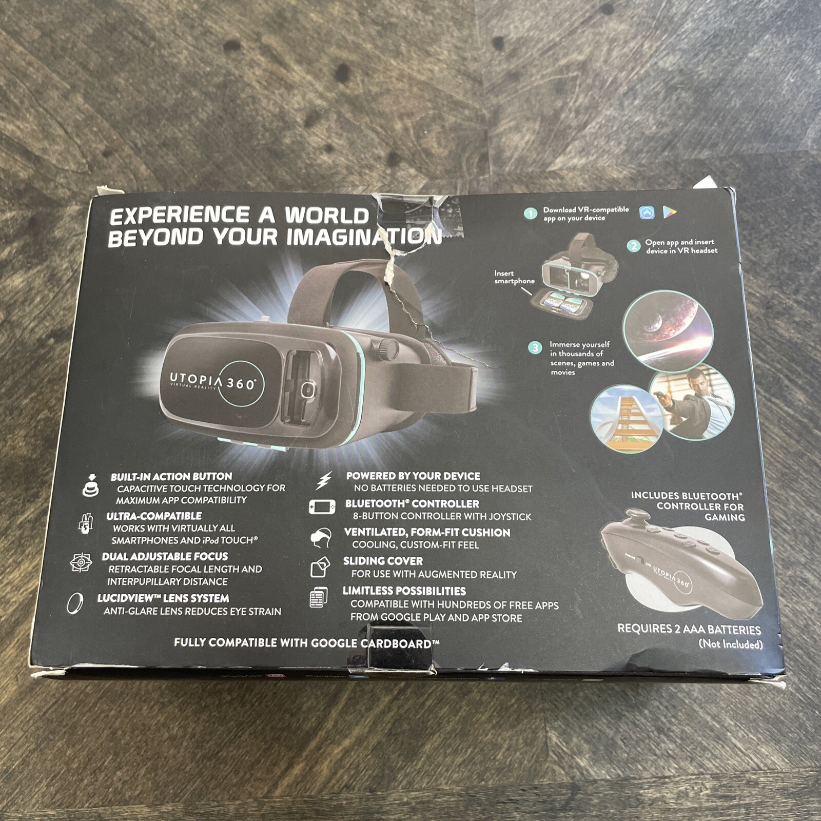 Emerge Tech EUVRC Utopia 360Degree Virtual Realty Headset with Bluetooth...