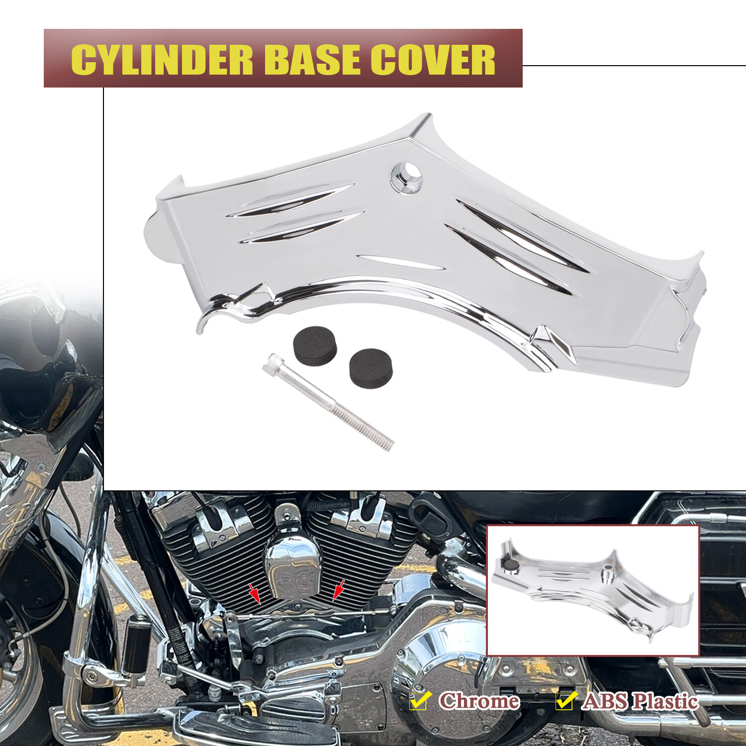 Chrome Cylinder Base Cover Fit For Harley Dyna FXDWG Road King FLHR Softail FXST