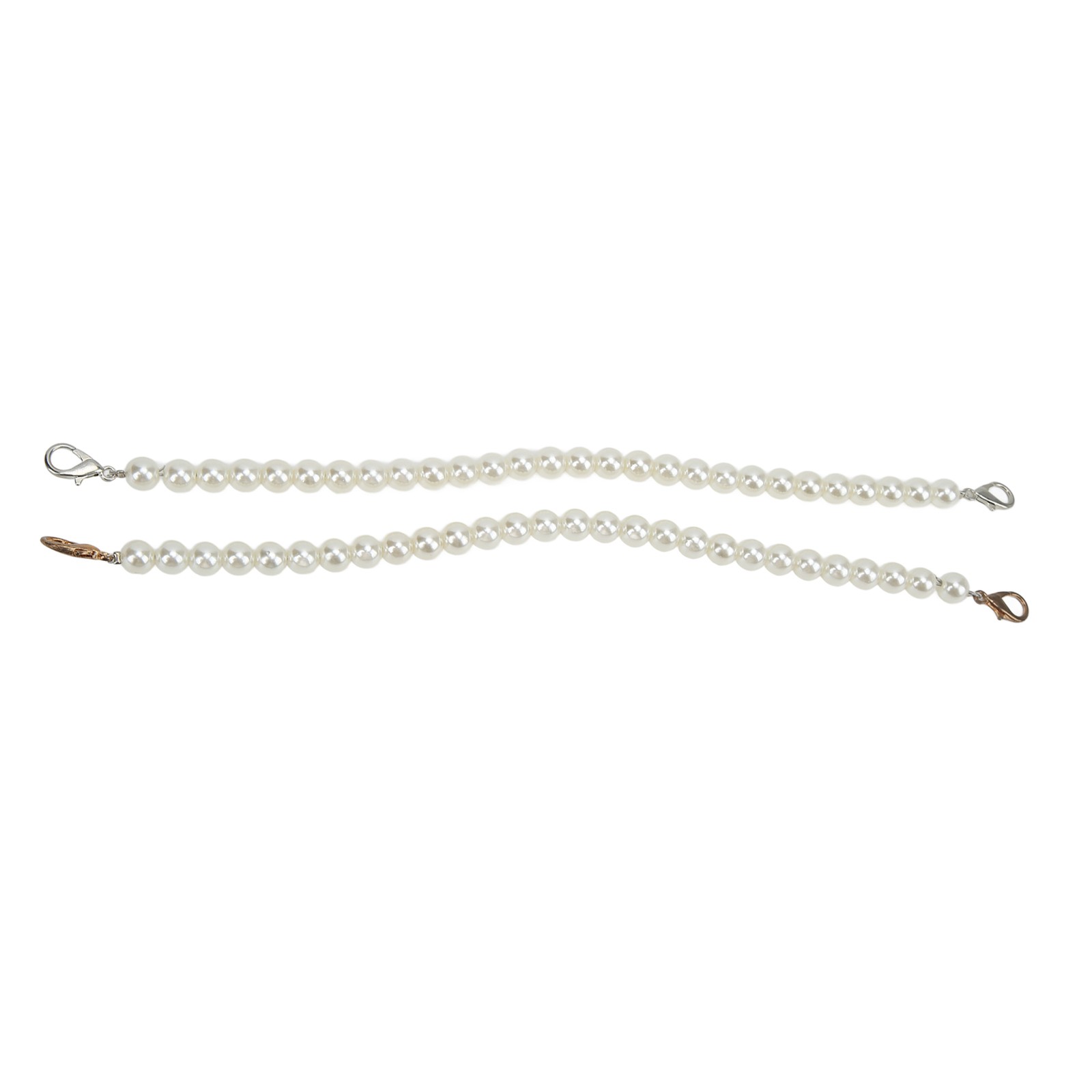 2Pcs Imitation Pearl Chains Purse Handle Strap Handbag Decoration Replacement